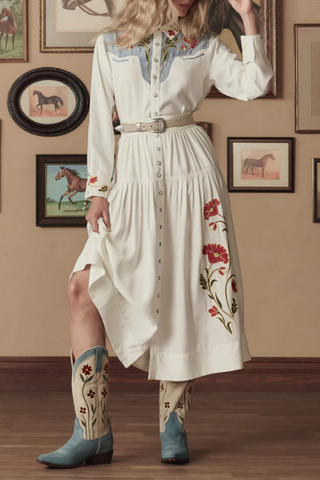 The Western Narrow Belt | Cream With Silver