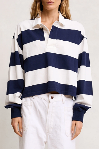 Rugby L/S Tee | Jumbo Navy Blue Stripe