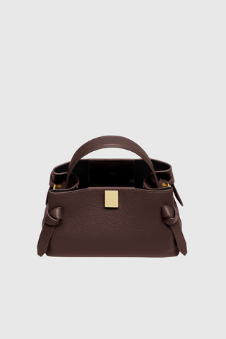 Mini Gyoza Leather Handbag | Espresso