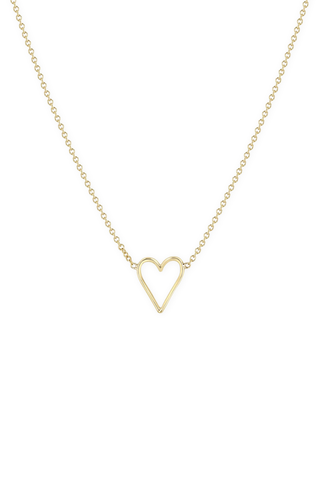 14K Tiny Open Heart Necklace