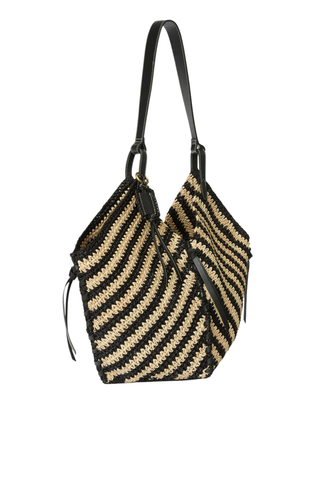 Tampa Raffia Handbag | Black/Natural