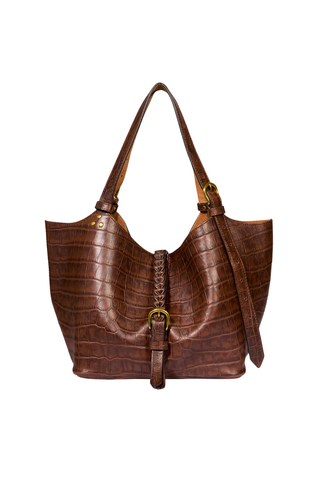 Joseph S Handbag | Imprimé Croco Cigare