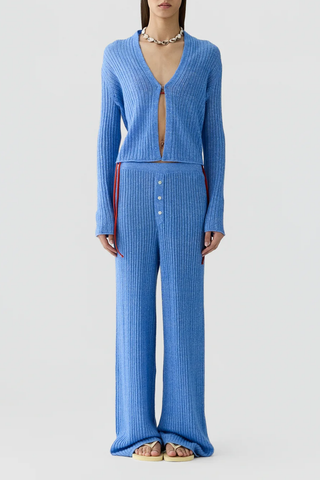 Rib Stealth Cardigan | Delft Blue