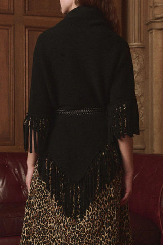 The Big Sweater Fringe Scarf | Black