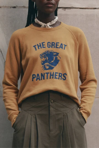 The Fleece Rookie Sweatshirt W/ Growling Panther Graphic | Mustard