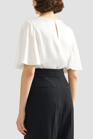Draped Short Sleeve Top | Ivory