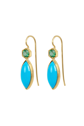 Sleeping Beauty And Emerald Earrings