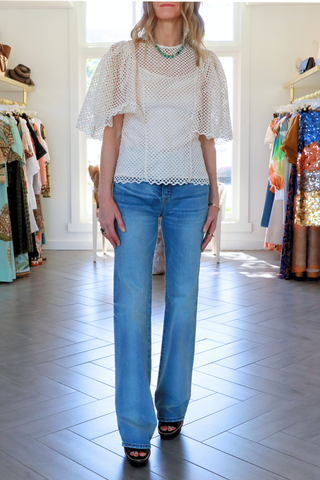 Hera Eyelet Cotton Top | Cowrie