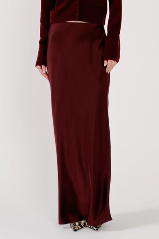 Grace Scallop Trim Bias Maxi Pull On Skirt | Cabernet