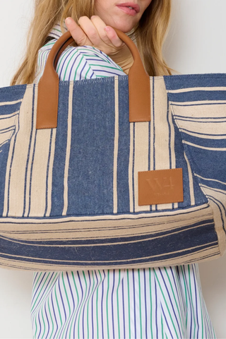 The Riviera Tote | Navy Stripe