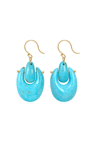 Small O'Keefe Stone Earrings | Turquoise