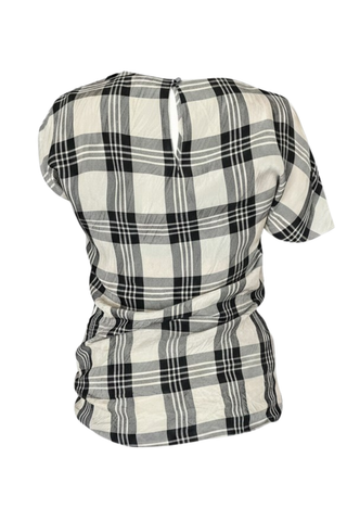 Crushed Window Check Asymmetric Top | Black