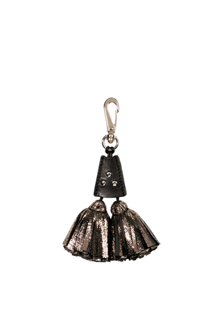 Pompon Twin Bag Charm | Lamé Champagne