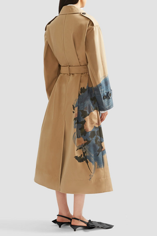 Trench Coat | Brushstroke Rose Camel