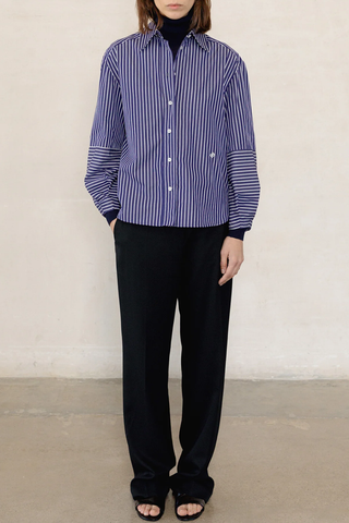 Aura Shirt | Navy/White