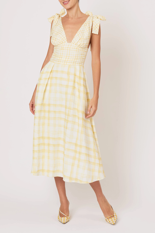 Bow Shoulder Dress | Yellow