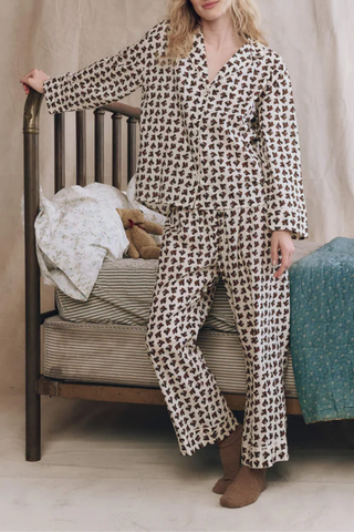 The Pajama Shirt | Cream Horse Medallion Print