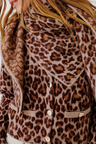 Harper Triangle Leopard Scarf | Dune/Cinnabar
