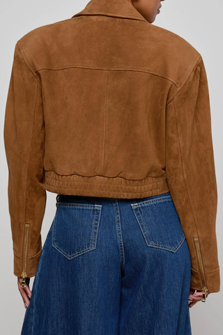 Micah Oversized Suede Jacket | Walnut