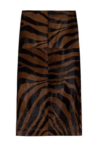 Tobiana Leather Midi Skirt | Zebra
