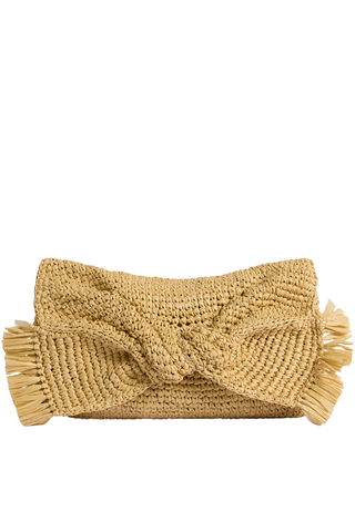 Oversized Bow Clutch | Natural Raffia