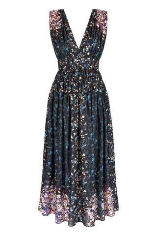 Sylvie Sleeveless Silk Dress | Eclipse