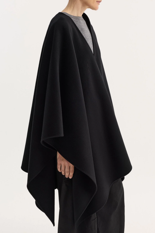 Double-Faced Poncho | Black