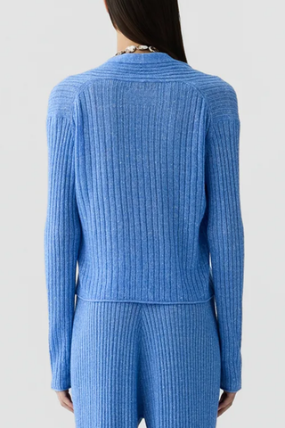 Rib Stealth Cardigan | Delft Blue