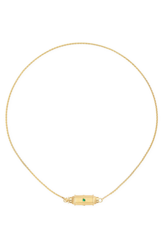 Micro Coco Emerald Locket Necklace | 42cm