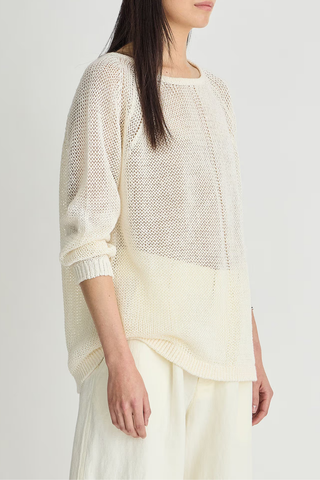 Nina Light Linen Pullover | Ivory