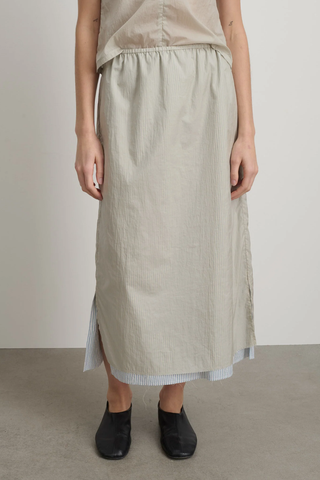 Slip Skirt | Slate/Blue White Stripe