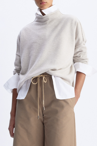 Penn Roll Neck Top Sweater | Beige