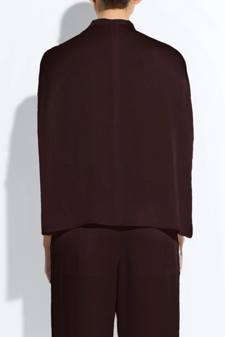 Satin Cape Tee | Dark Brown