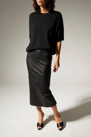 Cashmere Boxy Tee | Black