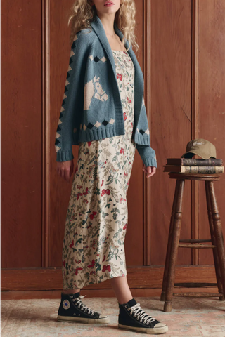 The Stable Lodge Cardigan | Blue Bell