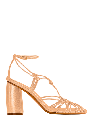 Laminated Leather High Heel Sandals | Sunset