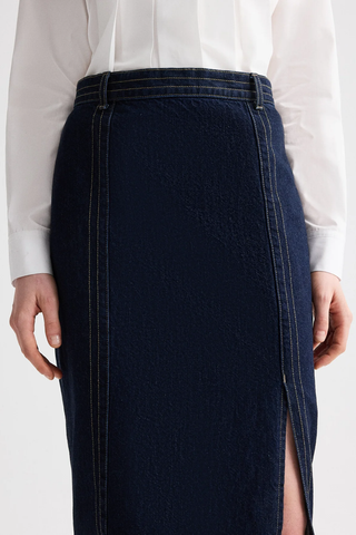 Denim Skirt w/ Seams | Dark Stone