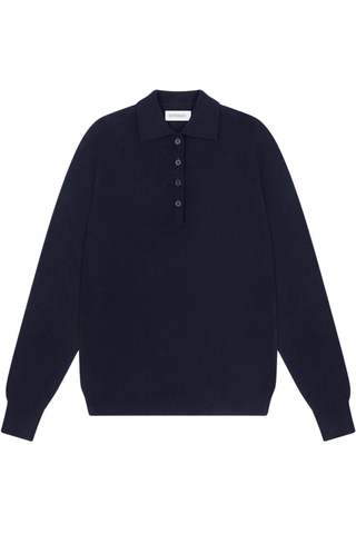 Cashmere Polo Sweater | Navy