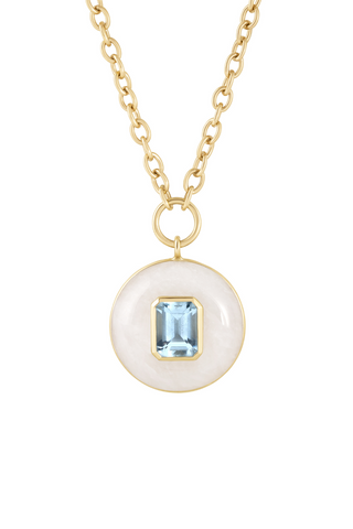 Lollipop Pendant | Aquamarine in White Quartz