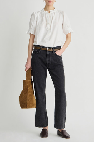 Rene Kick Flare Jean | Faded Black Wash