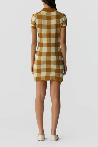 Gingham Polo Dress | Suede/Limewash