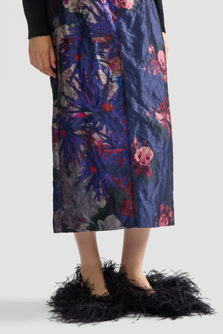 Textured Satin Pencil Skirt | Archive Patchwork Ink