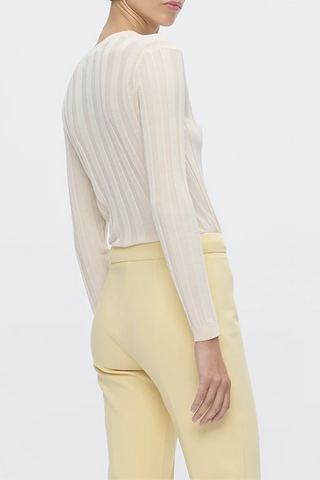 Rione V-Neck Rib Sweater | Ivory