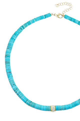 Turquoise Beaded Necklace | Diamonds