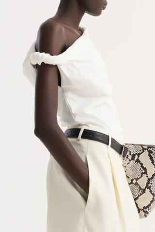 Sculptural Cotton Silk Top | Off White