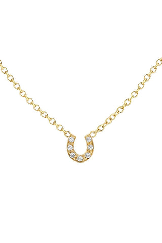14k Itty Bitty Pavé Diamond Horseshoe Necklace
