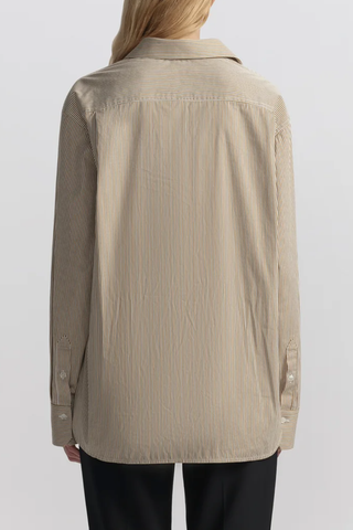 Mason Relaxed Cotton Shirt | Pearl/Aged Bronze