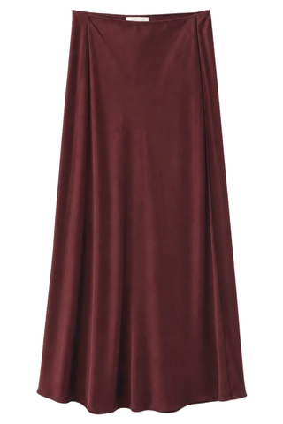 Grace Scallop Trim Bias Maxi Pull On Skirt | Cabernet
