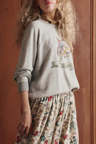 The College Sweatshirt W/ Rider Graphic | Soft Heather Grey