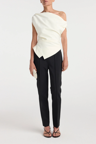 Off Shoulder Lapel Top | Off White